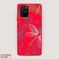 Матовый силиконовый чехол "Тени стрекоз" на Samsung Galaxy A91 Awog