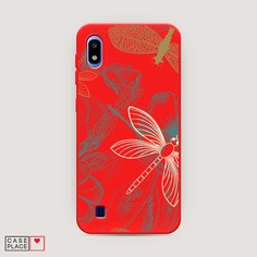 Матовый силиконовый чехол "Тени стрекоз" на Samsung Galaxy A10 Awog
