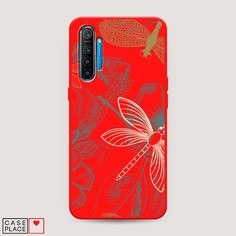 Матовый силиконовый чехол "Тени стрекоз" на Realme XT Awog