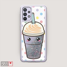 Жидкий чехол с блестками "Милый стакан" на Samsung Galaxy A32 Awog