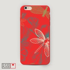 Матовый силиконовый чехол "Тени стрекоз" на Apple iPhone 6 Plus Awog