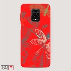 Матовый силиконовый чехол "Тени стрекоз" на Xiaomi Redmi Note 9S Awog