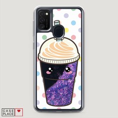 Жидкий чехол с блестками "Милый стакан" на Samsung Galaxy M30s Awog