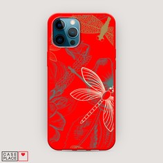 Матовый силиконовый чехол "Тени стрекоз" на Apple iPhone 12 Pro Max Awog