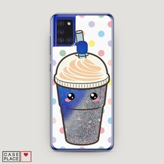 Жидкий чехол с блестками "Милый стакан" на Samsung Galaxy A21s Awog