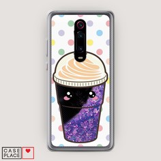 Жидкий чехол с блестками "Милый стакан" на Xiaomi Mi 9T Awog