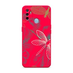 Матовый силиконовый чехол "Тени стрекоз" на Oppo A53 Awog
