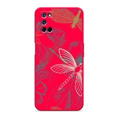Матовый силиконовый чехол "Тени стрекоз" на Oppo A52 Awog
