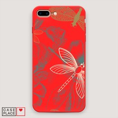 Матовый силиконовый чехол "Тени стрекоз" на Apple iPhone 7 Plus Awog
