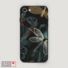 Матовый силиконовый чехол "Тени стрекоз" на Apple iPhone 7 Awog