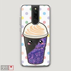 Жидкий чехол с блестками "Милый стакан" на Xiaomi Redmi 8 Awog