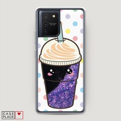 Жидкий чехол с блестками "Милый стакан" на Samsung Galaxy A91 Awog