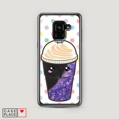 Жидкий чехол с блестками "Милый стакан" на Samsung Galaxy A8 2018 Awog