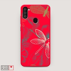 Матовый силиконовый чехол "Тени стрекоз" на Samsung Galaxy M11 Awog