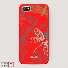 Матовый силиконовый чехол "Тени стрекоз" на Xiaomi Redmi 6A Awog