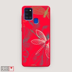 Матовый силиконовый чехол "Тени стрекоз" на Samsung Galaxy A21s Awog