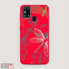 Матовый силиконовый чехол "Тени стрекоз" на Samsung Galaxy M31 Awog