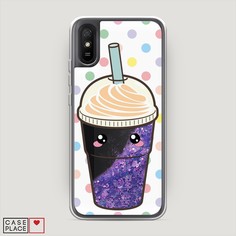 Жидкий чехол с блестками "Милый стакан" на Xiaomi Redmi 9A Awog