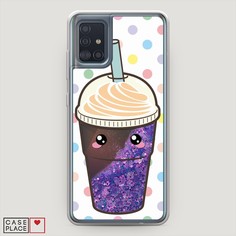 Жидкий чехол с блестками "Милый стакан" на Samsung Galaxy A51 Awog