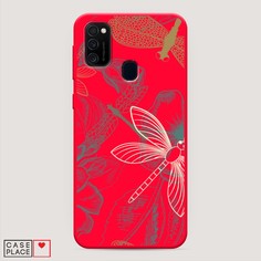 Матовый силиконовый чехол "Тени стрекоз" на Samsung Galaxy M21 Awog