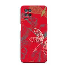 Матовый силиконовый чехол "Тени стрекоз" на Realme 8 5G Awog