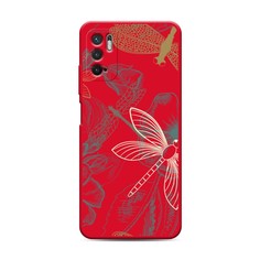 Матовый силиконовый чехол "Тени стрекоз" на Xiaomi Redmi Note 10 5G Awog