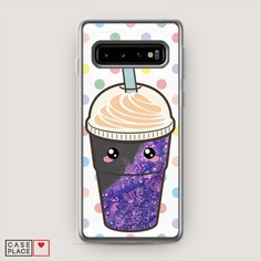 Жидкий чехол с блестками "Милый стакан" на Samsung Galaxy S10 Awog