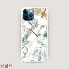 Матовый силиконовый чехол "Тени стрекоз" на Apple iPhone 12 Pro Awog