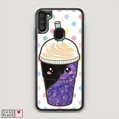 Жидкий чехол с блестками "Милый стакан" на Samsung Galaxy A11 Awog