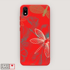 Матовый силиконовый чехол "Тени стрекоз" на Xiaomi Redmi 7A Awog
