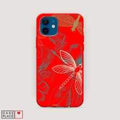 Матовый силиконовый чехол "Тени стрекоз" на Apple iPhone 12 mini Awog