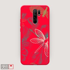 Матовый силиконовый чехол "Тени стрекоз" на Xiaomi Redmi 9 Awog