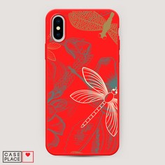 Матовый силиконовый чехол "Тени стрекоз" на Apple iPhone XS Max (10S Max) Awog