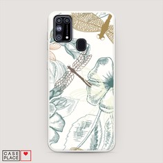 Матовый силиконовый чехол "Тени стрекоз" на Samsung Galaxy M31 Awog