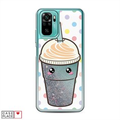 Жидкий чехол с блестками "Милый стакан" на Xiaomi Redmi Note 10S Awog