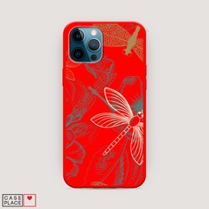 Матовый силиконовый чехол "Тени стрекоз" на Apple iPhone 12 Pro Awog