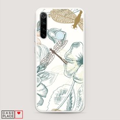 Матовый силиконовый чехол "Тени стрекоз" на Xiaomi Redmi Note 8T Awog
