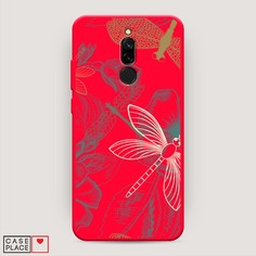 Матовый силиконовый чехол "Тени стрекоз" на Xiaomi Redmi 8 Awog