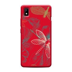 Матовый силиконовый чехол "Тени стрекоз" на ZTE Blade L210 Awog