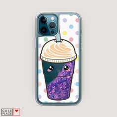 Жидкий чехол с блестками "Милый стакан" на Apple iPhone 12 Pro Awog