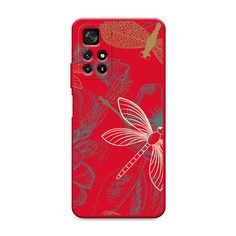 Матовый силиконовый чехол "Тени стрекоз" на Xiaomi Poco M4 Pro 5G Awog