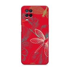 Матовый силиконовый чехол "Тени стрекоз" на Realme Narzo 30 5G Awog