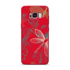 Матовый силиконовый чехол "Тени стрекоз" на Samsung Galaxy S8 Awog