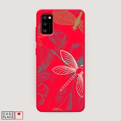 Матовый силиконовый чехол "Тени стрекоз" на Samsung Galaxy A41 Awog