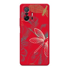 Матовый силиконовый чехол "Тени стрекоз" на Xiaomi Mi 11T Awog