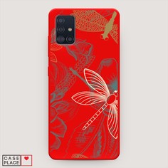 Матовый силиконовый чехол "Тени стрекоз" на Samsung Galaxy A51 Awog