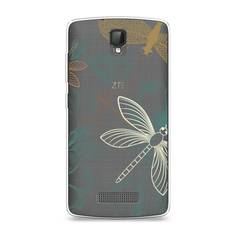 Силиконовый чехол "Тени стрекоз" на ZTE Blade L5 (L5 Plus) Awog