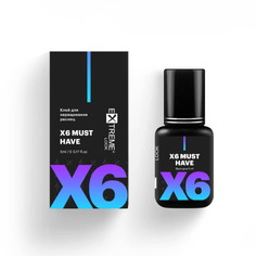 Клей Extreme Look X6 для наращивания ресниц черный, 6 мл
