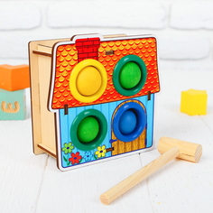 Стучалка-сортер «Домик», с молотком Wood Land