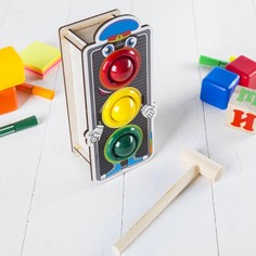 Стучалка-сортер «Светофор», с молотком, шар: 3 см Wood Land